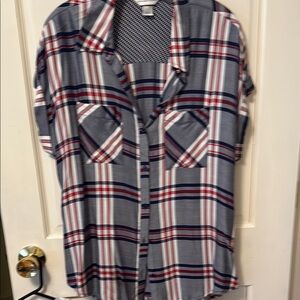 Plaid Button-Up Shirt
